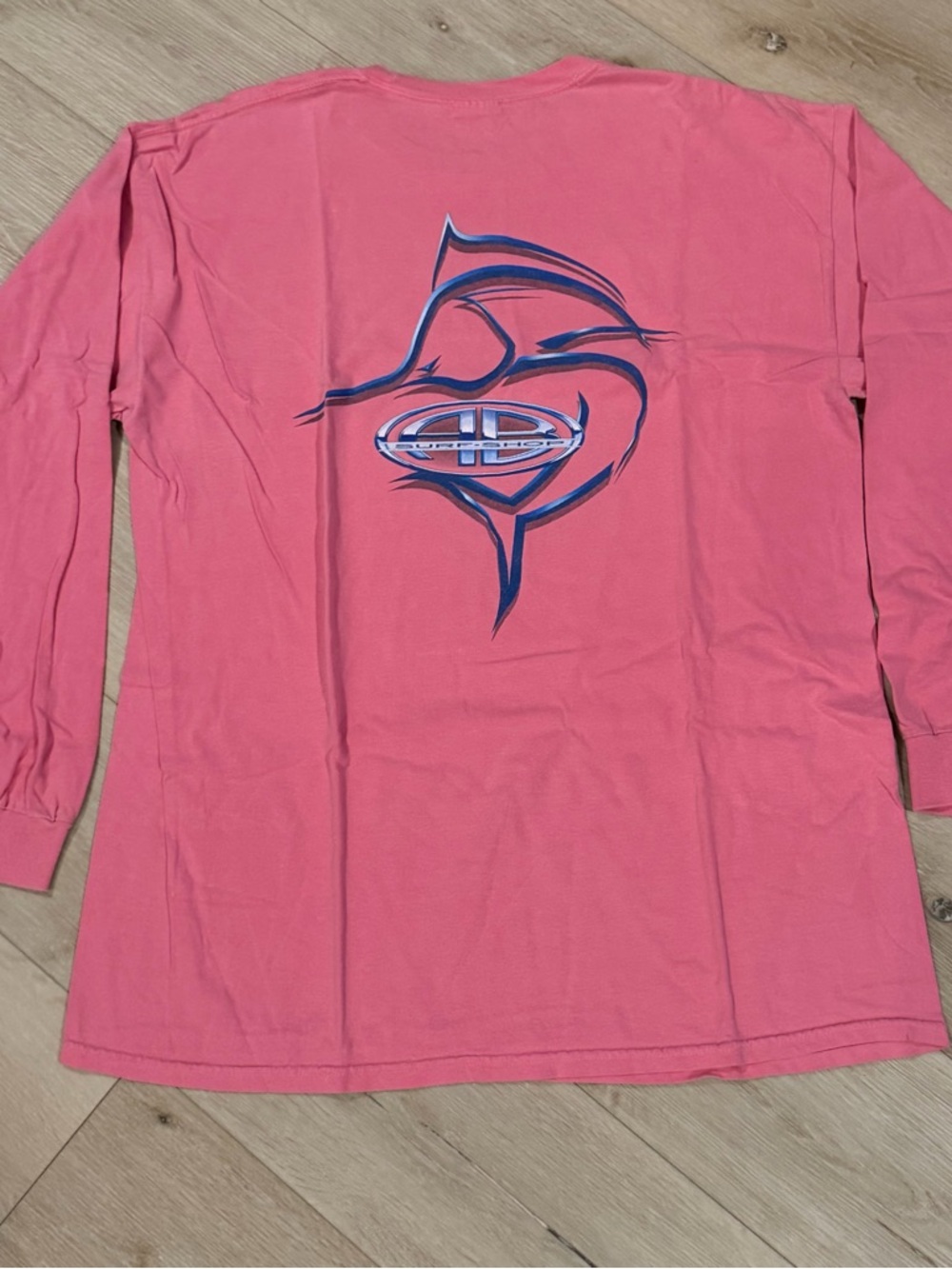 AB Surf Shop Atlantic Beach NC Long Sleeve Pink XL Shirt Blue Marlin Fish Shirt